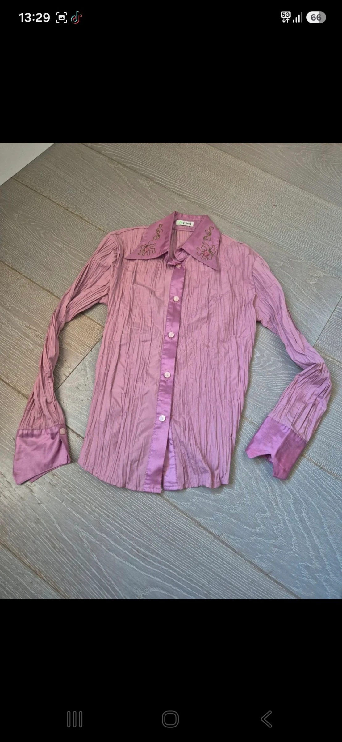 Blusa rosa manga larga. Fini. Talla única 
